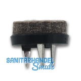 SECOTEC Gleitngel Puntak mit Filz zum Nageln schwarz 19 mm SB-20 BL3