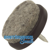 Nagelgleiter mit Filzgleiter und Einschlagstift, rund, 24, KS braun