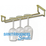 Glserhalterung  6 mm, Lnge 365 mm, Hhe 48 mm, Messing vergoldet