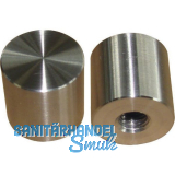 Glasklebeteller  15 mm, Edelstahl rostfrei