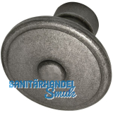 HRTNAGL Trknopf fest vernietet in Zierrosette rund, Stahl verz. schwarz lack.