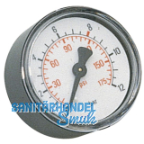 Druckluft Manometer 50 mm 0 - 10 bar mit Außengewinde hinten 1/8\
