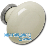 Knopf Ontario 4  35 mm, Porzellan/Messing, elfenbein/ altverzinnt