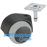 Parkett-Doppelrolle 40mm Kunststoff-schwarz