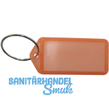 Schlüsselanhänger -  mit Papiereinlage, Kunststoff transparent orange