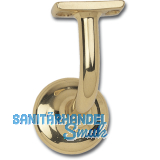 Stiegengriffsttze m. Winkel, Ros.  45 mm, Wandab. 60 mm, Messing poliert