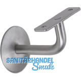 Stiegengriffsttze m. Winkel, Ros.  60 mm, Wandab. 76 mm, Edelstahl matt