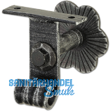 Stiegengriffsttze m. Winkel, Ros.  80mm, Wandab. 60mm,verzinkt geschwrzt pat.