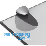 Glastablar-Klemmtrger Oval, Glas 3-25 mm, Zinkdruckguss Edelstahl Effekt