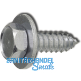 ISO10510-S1 4.8x13 verzinkt Kombi-Sechskantblechschraube (ISO1479) mit U-Scheibe