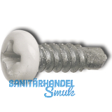 DIN7504M 3.5x9.5 Phillips-KS Kopf RAL9010 wei beschichtet ~ISO15481