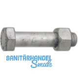 DIN7990 4.6 M12x 35 feuerverzinkt Stahlbauschraube mit Mutter