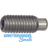 ISO4028 M 5x 10 Edelstahl A2 Gewindestift mit Zapfen Innensechskant (DIN 915)