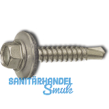 DIN7504K 4.8x 25 Edelstahl A2 Sechskantbohrschraube mit Scheibe  16 mm