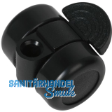 Doppelrolle Mini Lauffläche hart/mit Bremse, Kunststoff schwarz