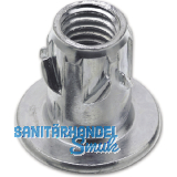 Einschlagmuffen M 6x14 Kopf- 17 verzinkt mit Bund