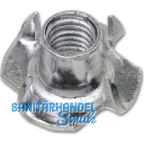 Einschlagmutter M 4x 8 verzinkt mit 4 Einschlagspitzen