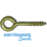 Ringschraube mit Holzgewinde 4x12 Stahl vermessingt