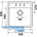 VILLEROY & BOCH Splstein, 595 x 630 x 220 mm, wei-alpin