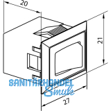 Wippschalter Eckig, schwarz ein/aus mit Prgung, 2000mm mit Ministecker