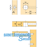 HETTICH RASTEX 15 Exzenter ohne Abdeckrand, Bohr 15, Plattenst. 19