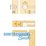 HETTICH RASTEX 15 Exzenter mit Abdeckrand, Bohr 15, Plattenst. 19