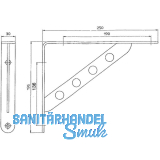 Garderobenkonsole Keket Schrge mit 4 Lchern, Stahl Edelstahl Effekt