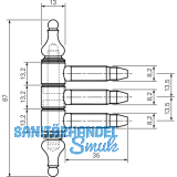 Einbohr Zierband 3-TLG 13 wei RAL9010