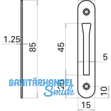 Schlieblech zu Einstemmzunge, eckig, 85 x 15 x 1,25 mm, Stahl verzinkt
