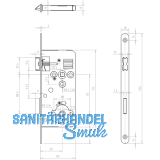 DORMAKABA Einstemmschloss ergo WC, DM 50, Stahl verzinkt silberfrbig