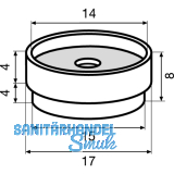 QuickClick Einsatz ULTRASOFT zum Aufdrcken  17 mm, Kunststoff wei