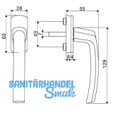 MACO Fenstergriff HARMONY - verdeckt geschr., Nocken 12, VK 7x32, wei