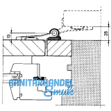 MACO RUSTICO Ladenplattenkloben MV flchenbndig/gerade, B=25mm, schwarz (14076)