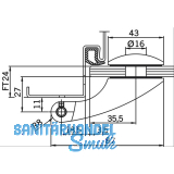 Trband Flgelteil DORMA Arcos Office 25.230, Glas 8-10 mm, silber eloxiert
