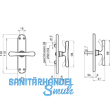 GRUNDMANN Fenstertrieb WG ELEGANT 520 - aufliegend m. sen gerade, Messing pol