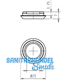 Profilzylinder- Zierring, Außen-ø 25 mm, Höhe 7 mm, Edelstahl