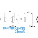 HOPPE Trknopf - auf Ros. zu 117GF/22, 65x40 30x70x10, silber elox