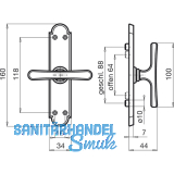 GRUNDMANN Fenstergriff ALT-WIEN 920 - sichtbar geschraubt, ohne, verchromt