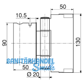 Haustrband Easy 3D m. Stiftsicherung, Aluminium verchromt matt eloxiert
