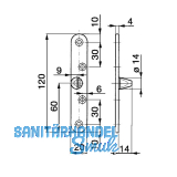 Trblattsicherung-Flgelteil, 120 x 20 x 4 mm rund, Stahl verzinkt silberfrbig