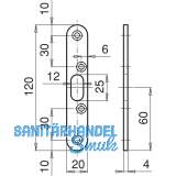 Bolzenschlieblech (Stockteil fr Stahlzargen), Stahl verzinkt silberfrbig