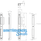 Schlieblech verstellbar SB.VAR.ST zum Einfrsen, links, Zamak Edelstahl-Effekt