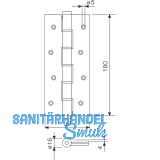 Pendeltrband einseitig wirkend, Rollen  16 mm, Hhe 180 mm, eckig, Edelstahl