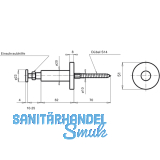 Stiegengriffsttze zum Klemmen, Ros.  50 mm, Wandabstand 60 mm, Alu poliert