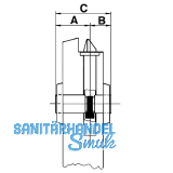 WC-Zylinder m. Drehknauf innen, 27/35 mm, Messing vernickelt matt