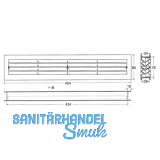 Lftungsgitter fr Zimmertren, 454 x 90 mm, TS 40 mm, Kunststoff schwarz