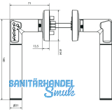 ASSA ABLOY Drckergt. CODE HANDLE \"B\", TS35 - 80, mattchrom