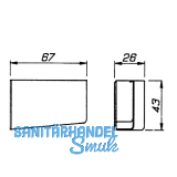 CAMAR Abdeckkappen fr Modell 806, rechts, 43x26x87, Kunststoff wei