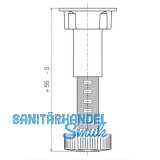 Absttzfu fr Mittelsteg, H verstellbar 150-170, Kunststoff schwarz