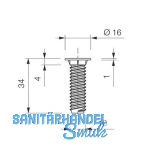 Absttzfu-Befestigungsschraube,  16x34, Stahl verzinkt
